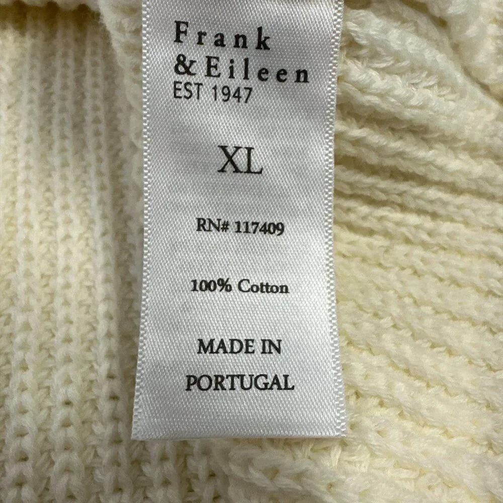 Frank & Eileen Montecito Cotton Knit Sweater Vest Cream Sz XL NWOT